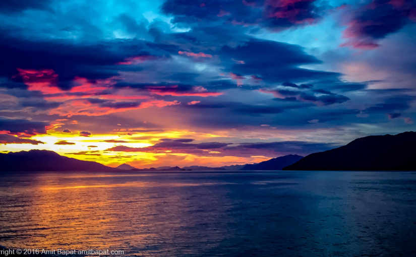 Colorful evening sky, Alaska