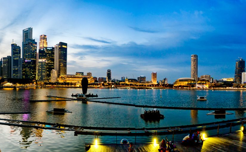 Singapore at twilight (HDR Panorama)